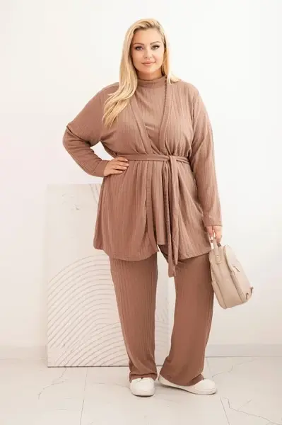 Kesi Dámsky komplet Plus Size 3-dielny fango