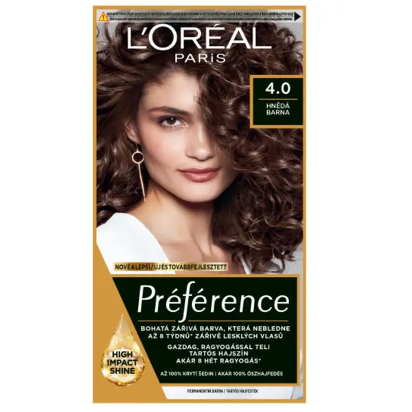 Permanentní barva Loréal Préférence 4.0 hnědá - L’Oréal Paris + dárek zdarma
