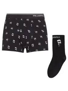 Karl Lagerfeld Boxerky  čierna / biela