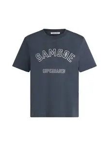 Samsøe Samsøe Tričko 'Sacamino'  námornícka modrá / biela