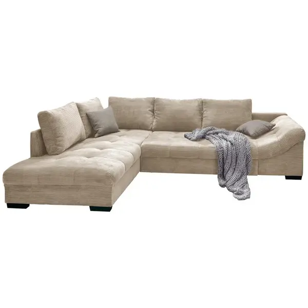 P & B ROHOVÁ SEDAČKA, textil, béžová