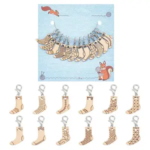 12Pcs 12 Style Sock Pendant Locking Stitch Markers