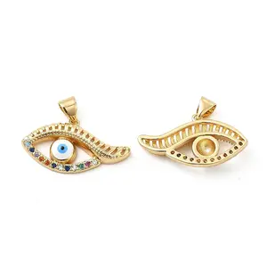 Brass Micro Pave Cubic Zirconia Pendants