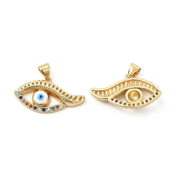 Brass Micro Pave Cubic Zirconia Pendants