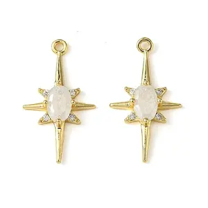 Brass Micro Pave Cubic Zirconia Pendants