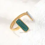 Rectangle 304 Stainless Steel Cuff Open Rings