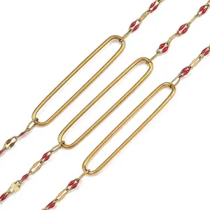 304 Stainless Steel Enamel Dapped Chain Oval Link Chains