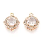 Brass Micro Pave Cubic Zirconia Pendants