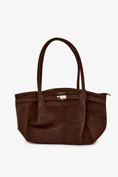 Shopper taška z eko semiše Flora&amp;Co Chocolate