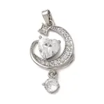 Brass Micro Pave Cubic Zirconia Pendants