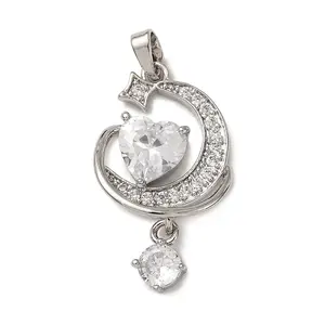 Brass Micro Pave Cubic Zirconia Pendants