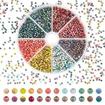 2400Pcs 24 Style Frosted Electroplate Glass Beads Strands