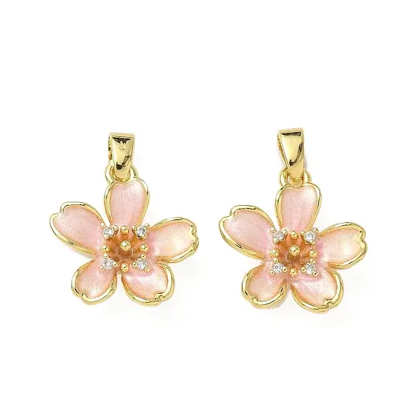 Brass Micro Pave Cubic Zirconia Pendants