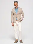 Ombre Elegant fitted men's structured knit blazer - beige