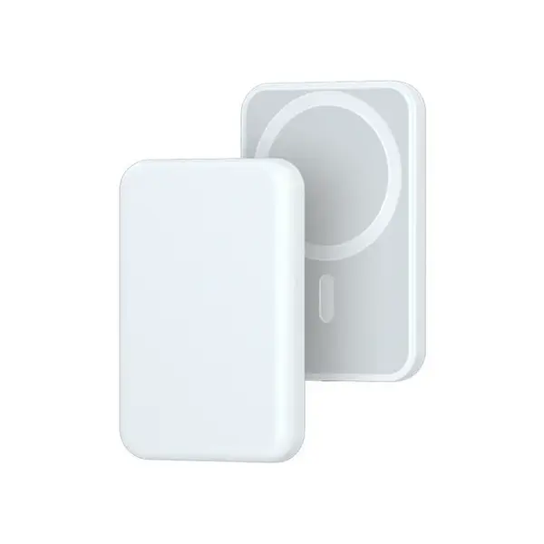 Magsafe bezdrátová powerbanka s USB-C vstupem, 5000mAh, 15W, bílá