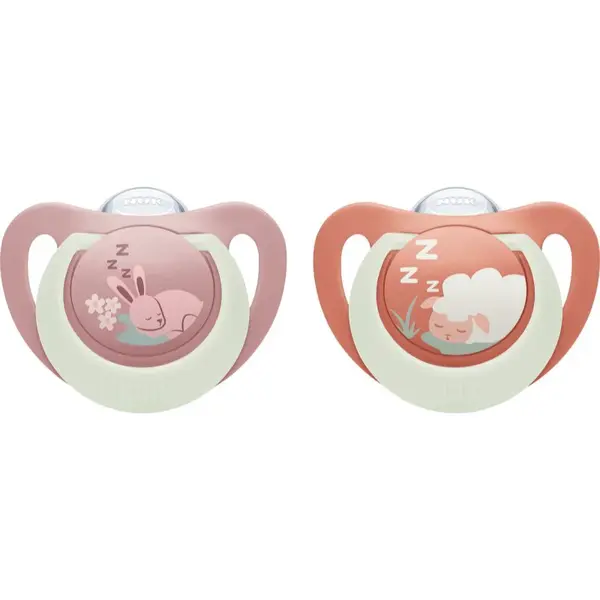 NUK First Choice Night 0-6m dudlík Bunny/Sheep 2 cm