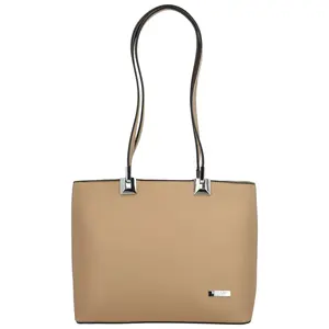 Dámská kabelka na rameno tmavě béžová - Delami Velvet Touch