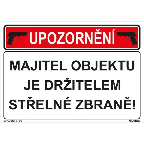 Fólie Majitel má zbraň, Samolepka, formát A5, Samolepicí