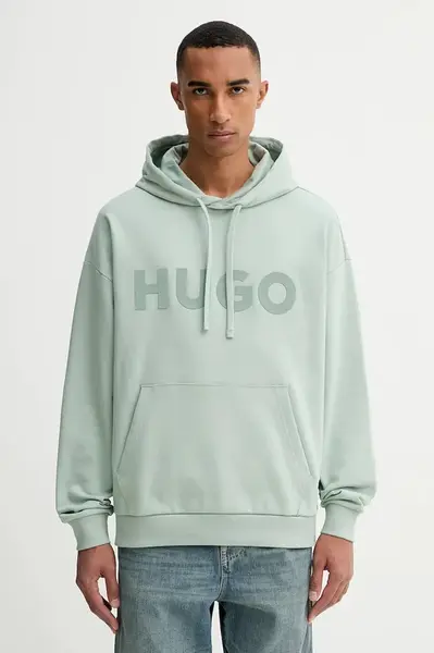 HUGO  mikina s kapucí pánská bavlněná Ditchle