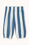 Dětské lněné kalhoty Tinycottons LIGHT NAVY STRIPES BABY PANT