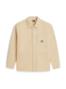 Tommy Jeans Prechodná bunda 'Oversized Fit Patch Pocket'  béžová