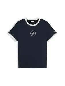 TOMMY HILFIGER Tričko  modrá / biela