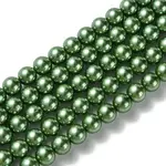 Eco-Friendly Dyed  Glass Pearl Round Bead Strands