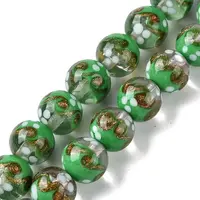 Handmade Gold Sand Lampwork Beads Strands