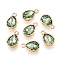 Faceted Glass Rhinestone Pendants