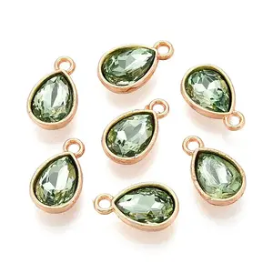 Faceted Glass Rhinestone Pendants