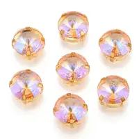 Flat Round Moonlight Effect Sew on Rhinestone