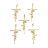 Brass Micro Pave Clear Cubic Zirconia Pendants