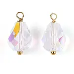Electroplate Glass Teardrop Charms