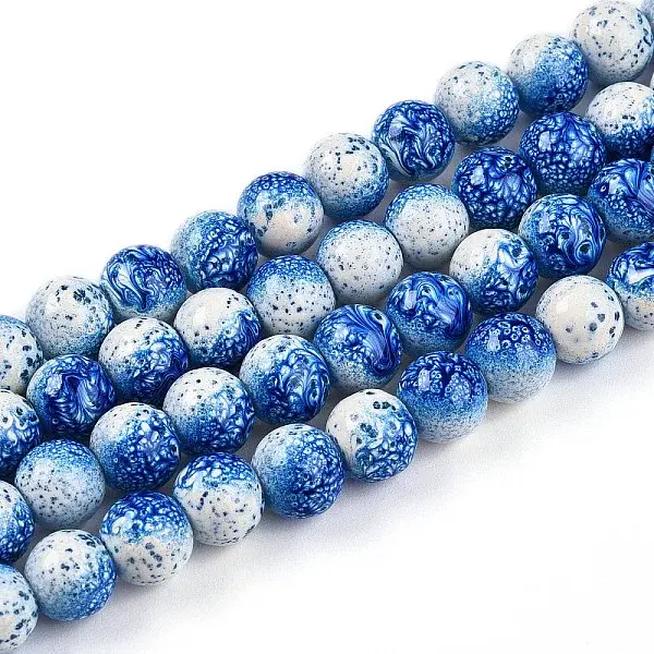 Transparent Baking Painted Glass Beads Strands