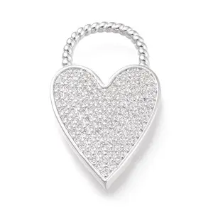 Brass Micro Pave Clear Cubic Zirconia Pendants