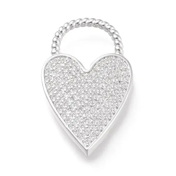 Brass Micro Pave Clear Cubic Zirconia Pendants