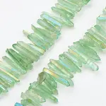 Electroplated Natural Quartz Stick Bead Strands