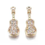Brass Micro Pave Clear Cubic Zirconia Pendants