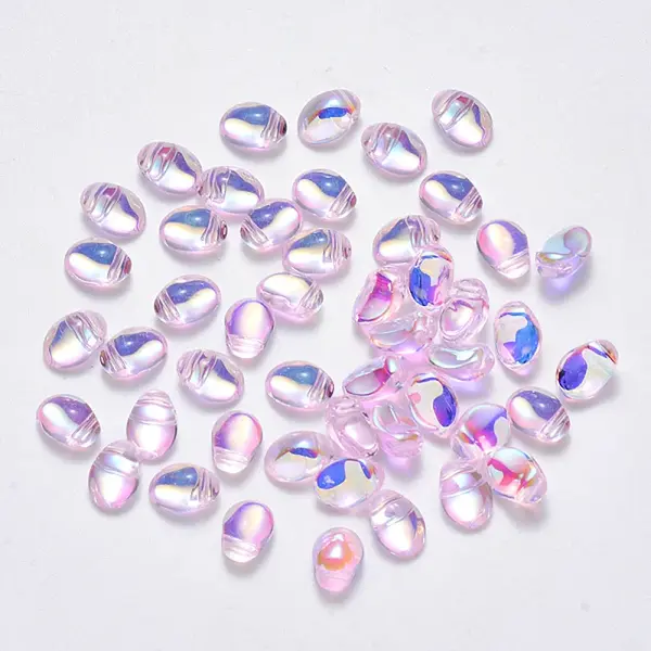 Transparent Spray Painted Glass Charms
