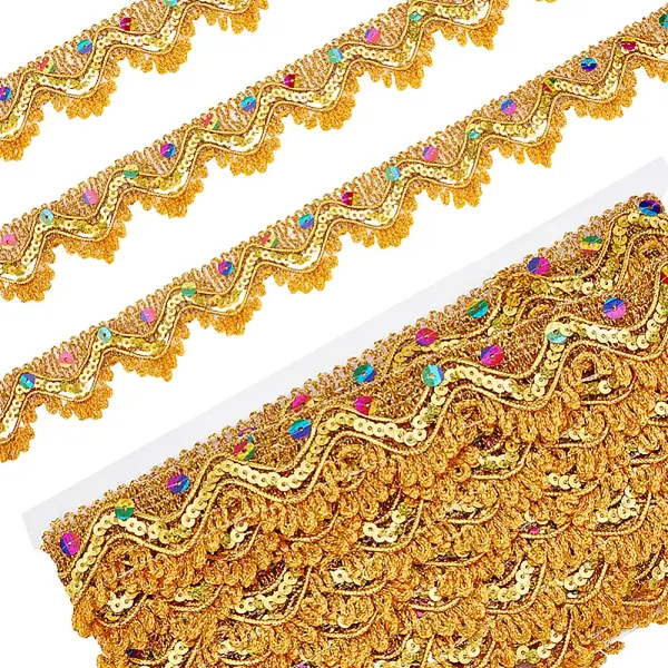 2 Cards Wave-Shaped Polyester Ribbons