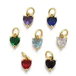 Brass Micro Pave Cubic Zirconia Charms