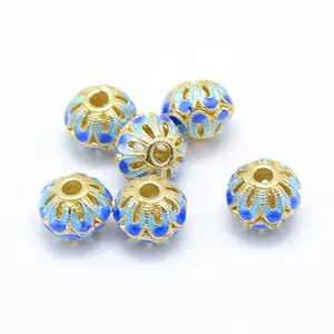 Electroplate Brass Enamel Beads
