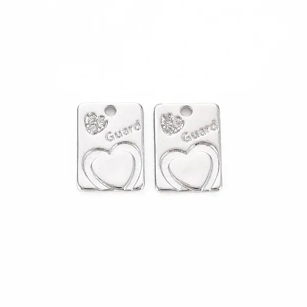 Brass Micro Pave Clear Cubic Zirconia Charms