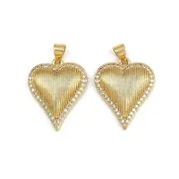 Brass Micro Pave Cubic Zirconia Pendants