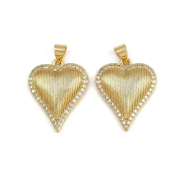 Brass Micro Pave Cubic Zirconia Pendants