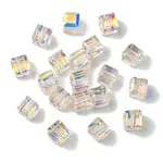 100Pcs Transparent Electroplate Glass Beads