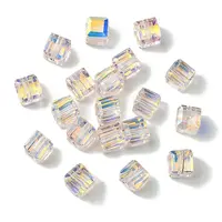 100Pcs Transparent Electroplate Glass Beads