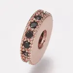 Brass Micro Pave Cubic Zirconia Bead Spacers