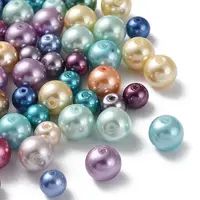 Eco-Friendly Dyed Glass Pearl Round Bead Strands