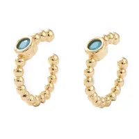 Brass Micro Pave Cubic Zirconia Cuff Earrings